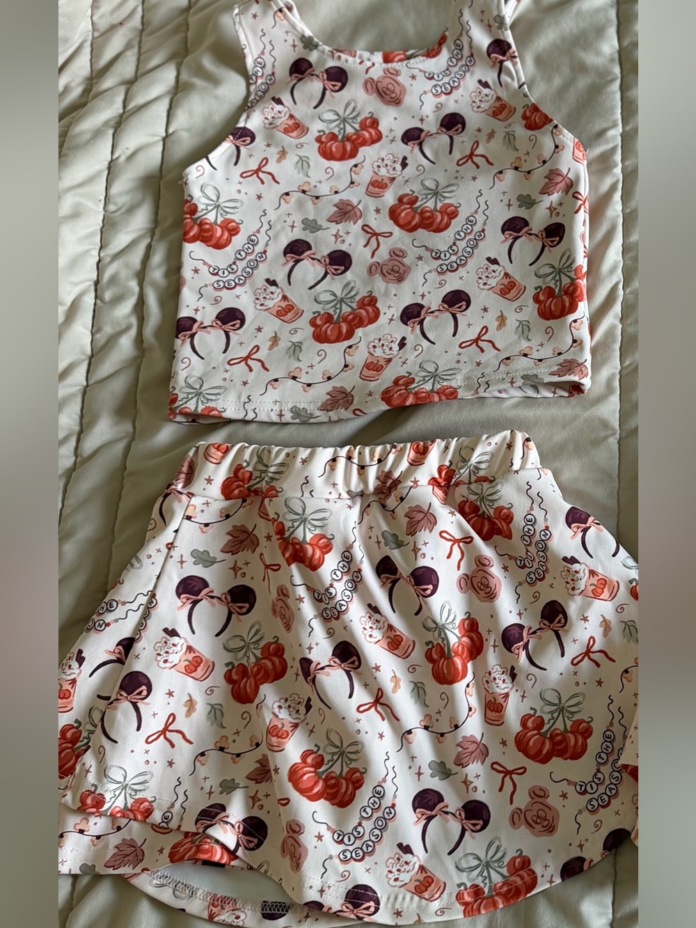 Disney Pumpkin spice girls 2 piece set